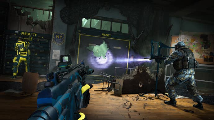Fighting monsters in a Tom Clancy's Rainbow Six Extraction screenshot.