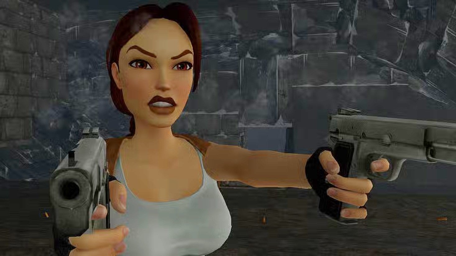 Here's our first look at Sophie Turner's Lara Croft and her dual pistols on set of Tomb Raider