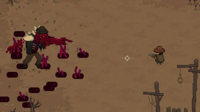A duel betwixt a cowboy and a alternatively horrific lawman successful Tombwater.