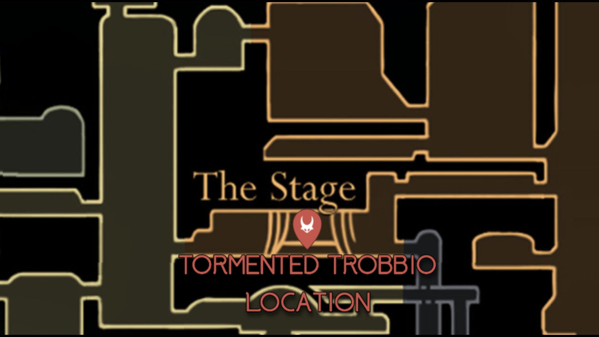 A map showing the location of Tormented Trobbio in Hollow Knight: Silksong. - 85