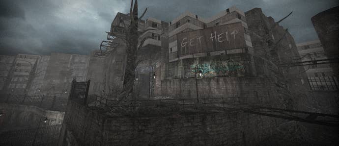 A fog drenched ruin in the original Total Chaos Doom II mod.