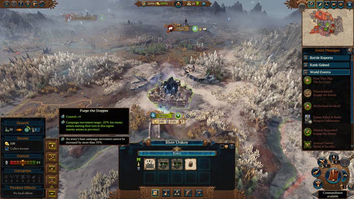 Selecting a commandment in Total War Warhammer 3.
