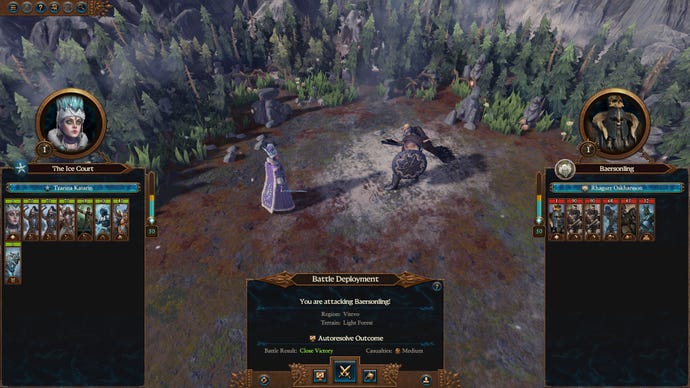 Pre-battle in Total War Warhammer 3.
