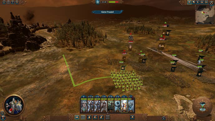 Setting a movement path in Total War Warhammer 3.