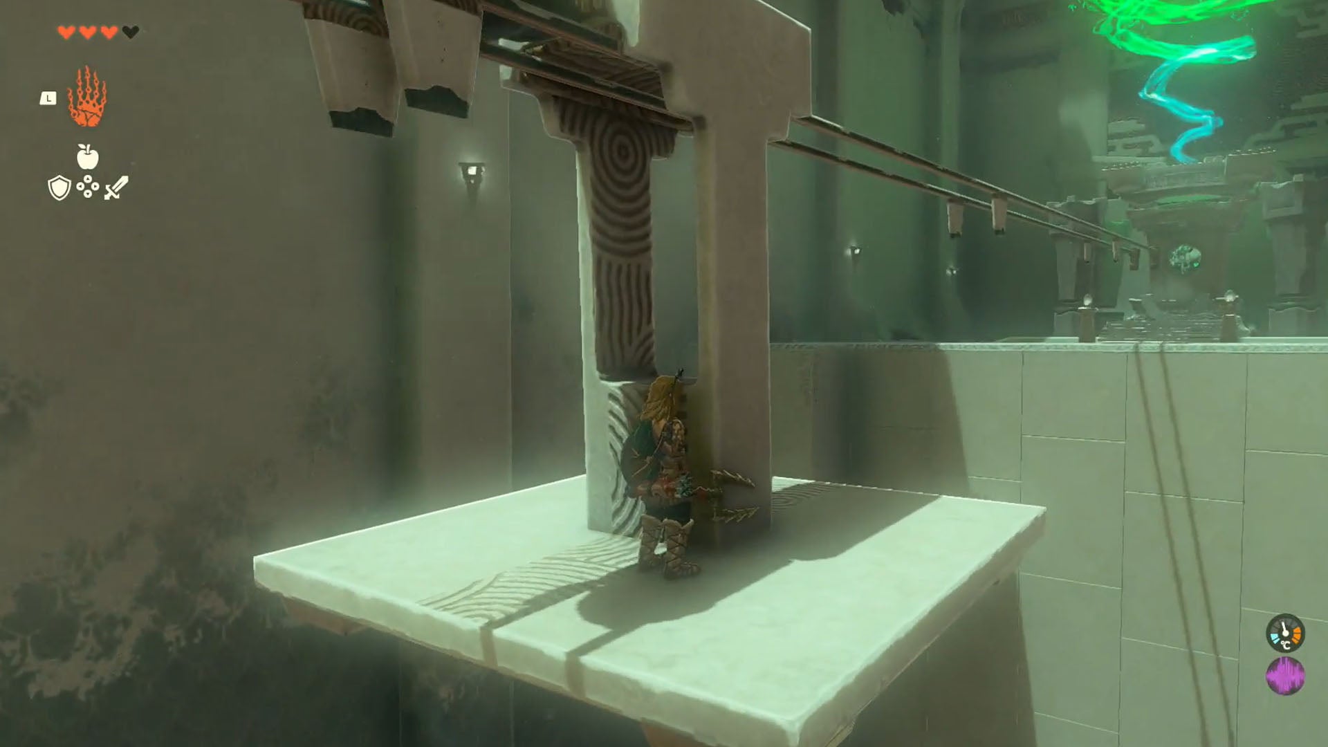 totk susuyai shrine link riding suspended platform