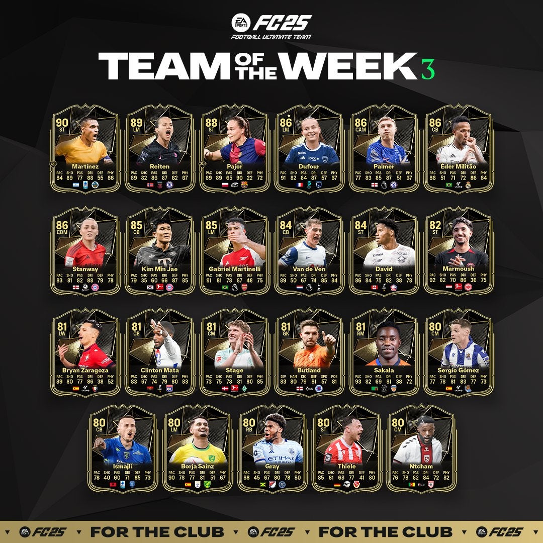 Este es el Team of the Week de EA Sports FC 25 (TOTW 3) | Eurogamer.es