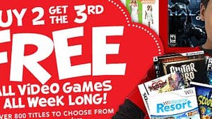 Toys R Us running a "Buy 2, Get 1 Free" sale this week