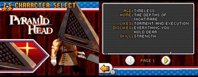 Pyramid Head’s cutesified character in the casual sports game series International Track and Field
