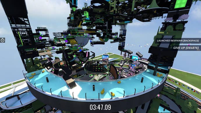 A close=up of a section of racetrack on Deep Dip 2.