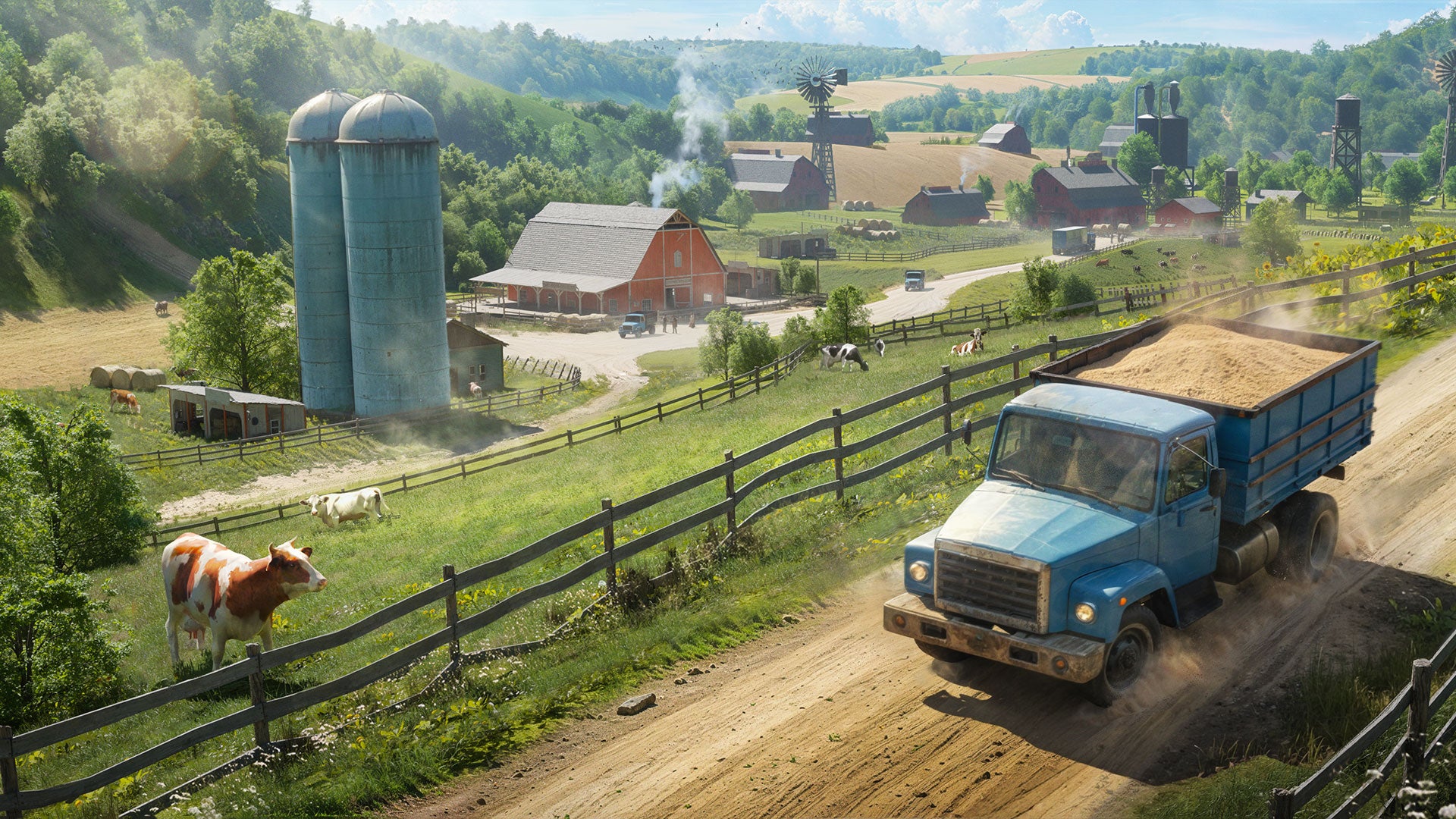 A truck carrying sand in Transport Fever 3