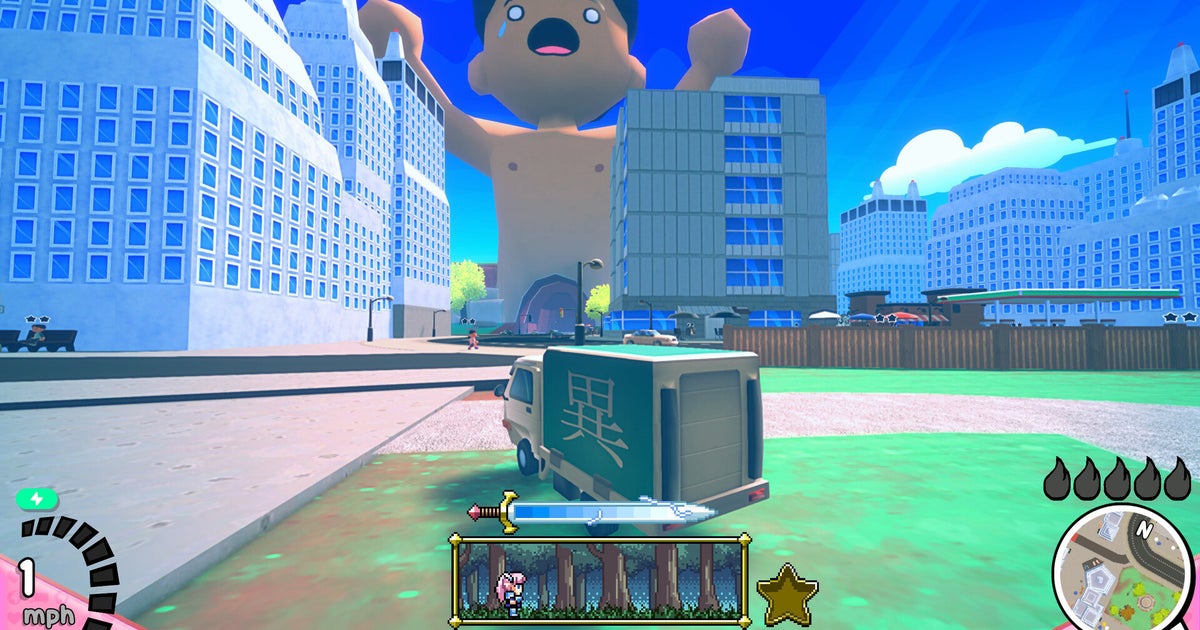 From Space Warlord Baby Trading Simulators devs comes a game with a giant, screaming man whose meat you can legally drive through From Space Warlord Baby Trading Simulators devs comes a game with a giant, screaming man whose meat you can legally drive through