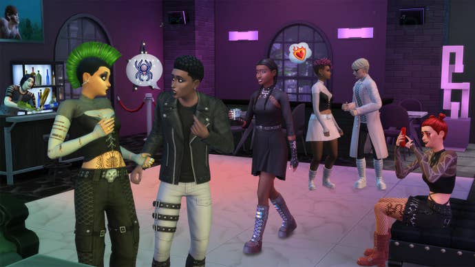 The Sims 4 promo image for its Goth kit