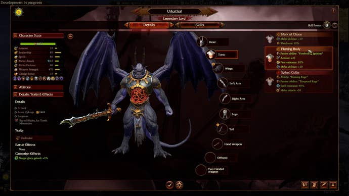 The black winged demon Urkathal in Total War: Warhammer 3