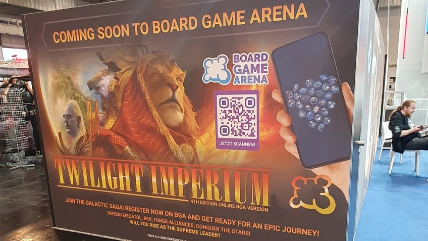 Twilight Imperium 4th Edition digital edition Board Game Arena ad at Essen Spiel 2023