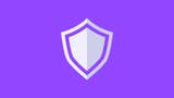 Twitch safety shield logo on purple background