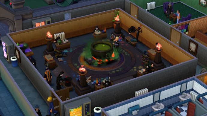 Budding wizards undertaking a class in Two Point Campus.