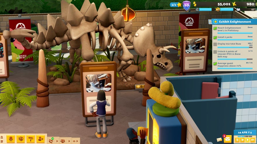 A triceratops skeleton on display in Two Point Museum.