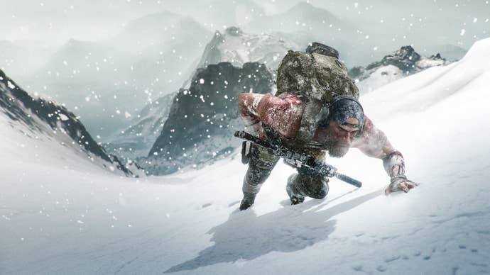 A soldier walking up a snowy hill in Ghost Recon: Breakpoint.