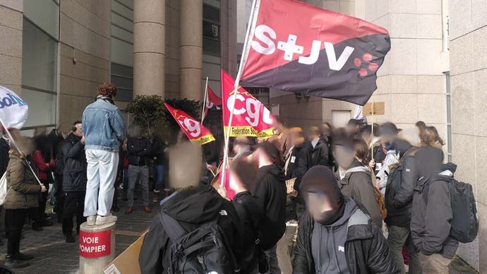 Ubisoft workers participating in STJV-organised strikes in France.