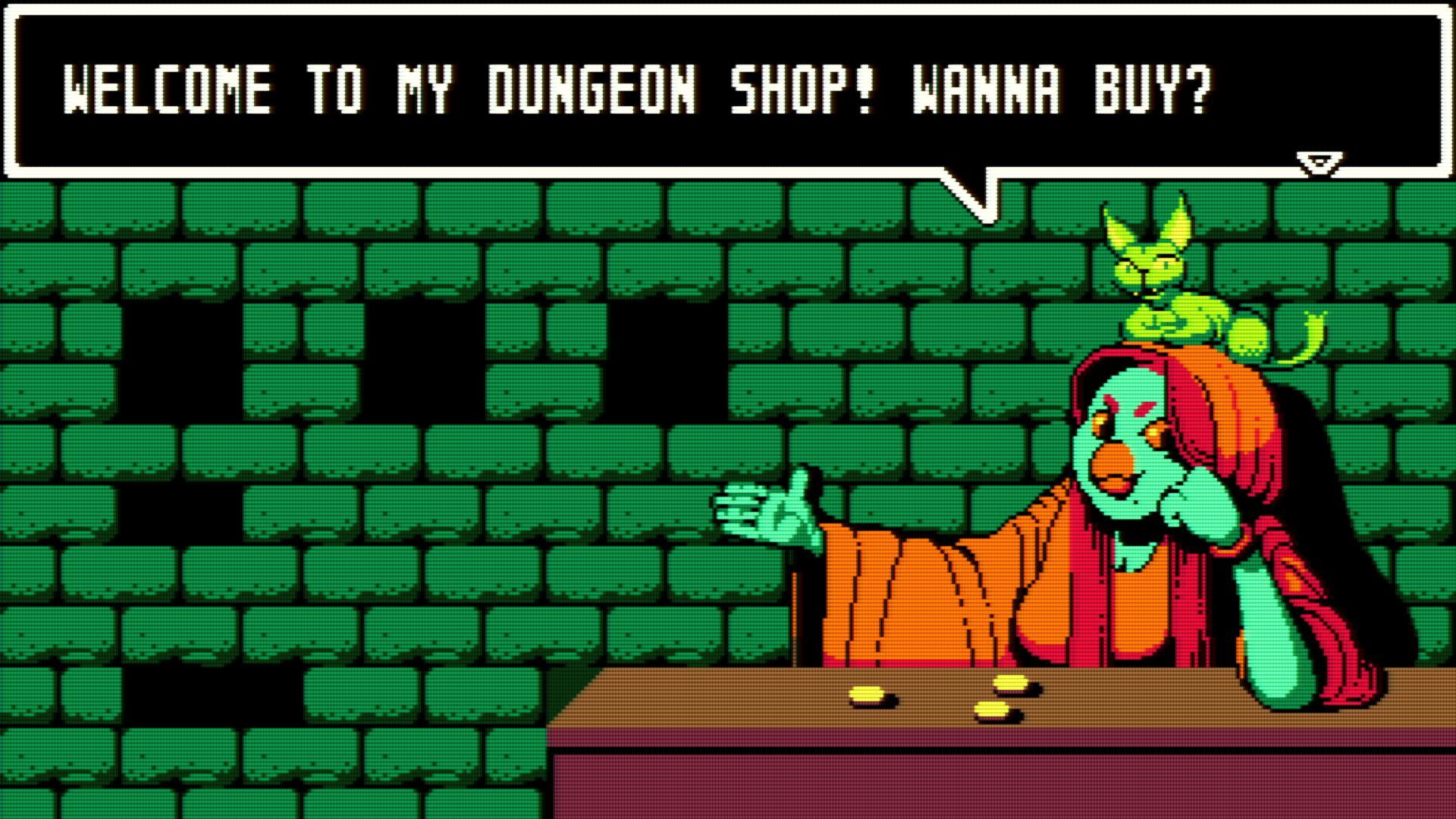 A bird-like woman welcomes the player to her dungeon shop. - 9