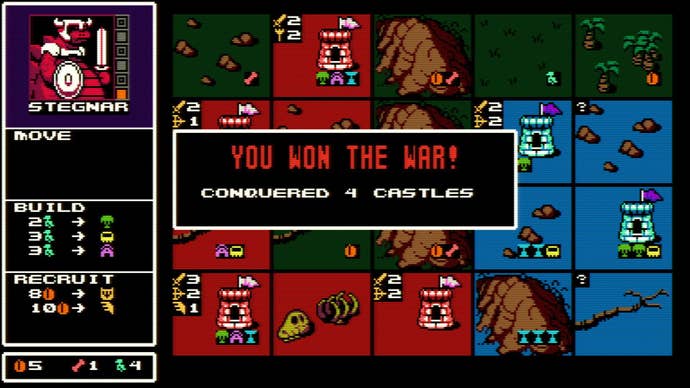 A strategy game announces that the player has won the war.