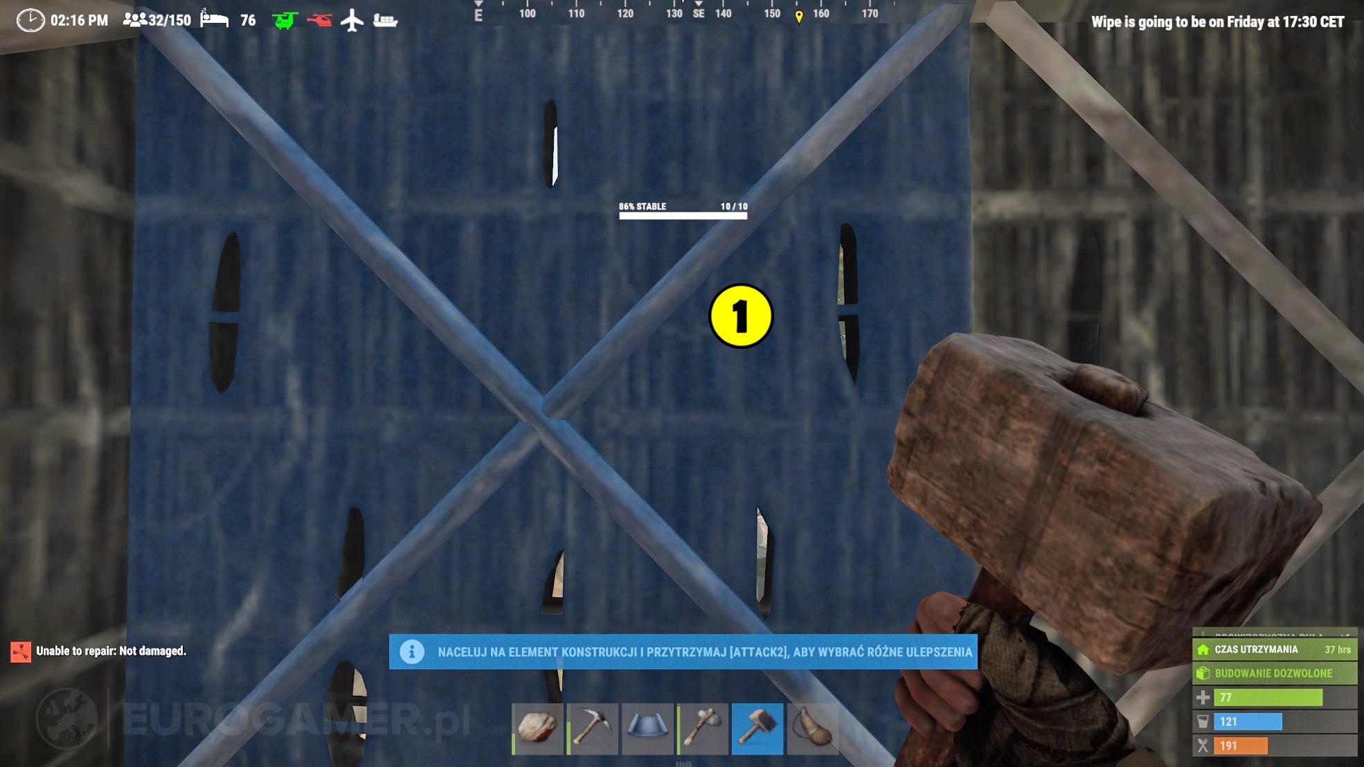 Rust - ulepszanie bazy: upgrade ścian | Eurogamer.pl