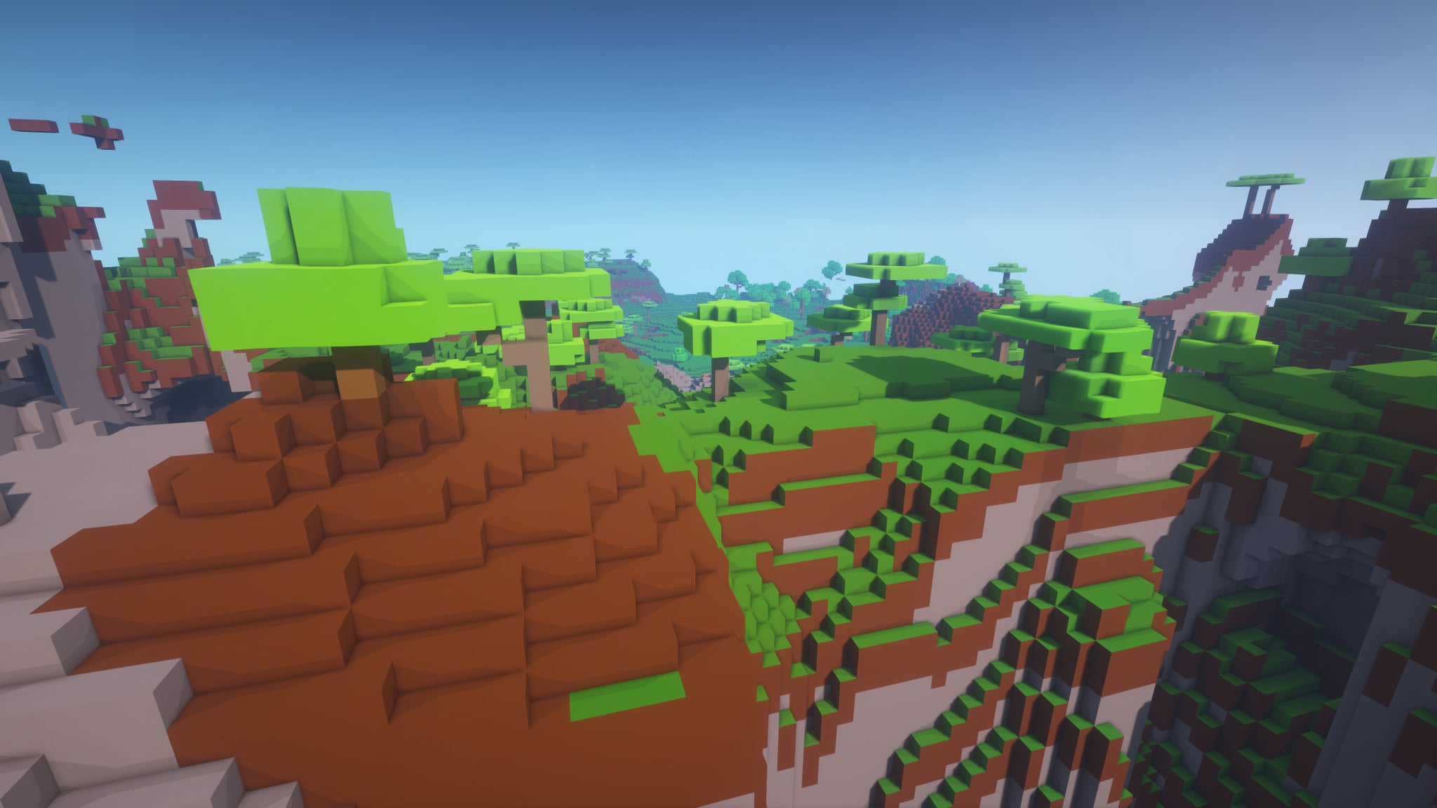 A Minecraft screenshot of a landscape displayed using the Ultra FPS Booster Texture Pack. - 20