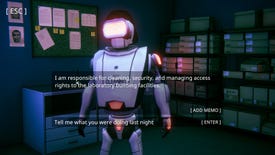 The player converses with a ChatGPT-powered robot suspect in Uncover the Smoking Gun