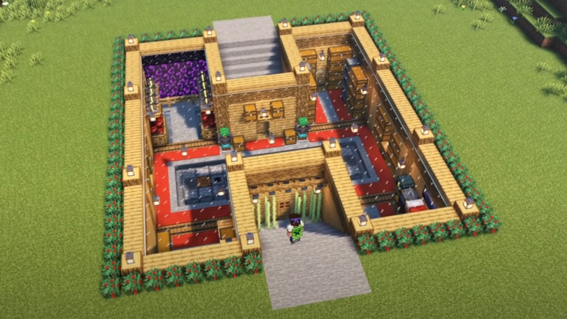 A functional underground house made by Minecraft, with lots of easy-to-access equipment and rooms. - 47