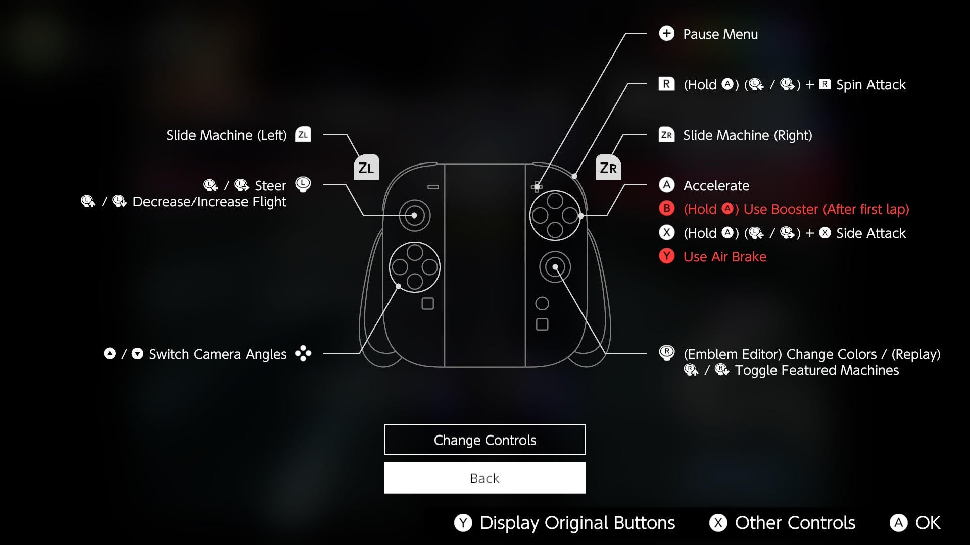Switch 2 screenshot of remapping controls for F-Zero GX