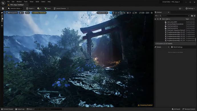 Unreal Engine 5 editor in Fortnite