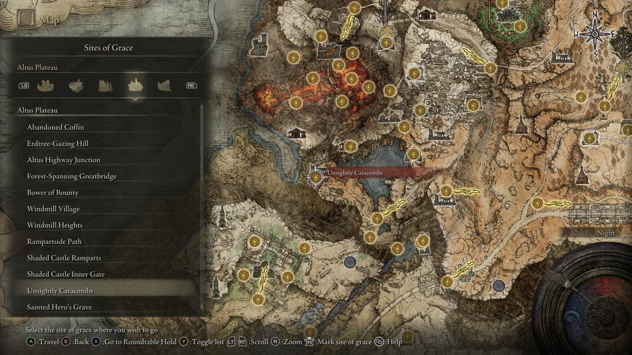 Unsightly Catacombs Grace in Elden Ring