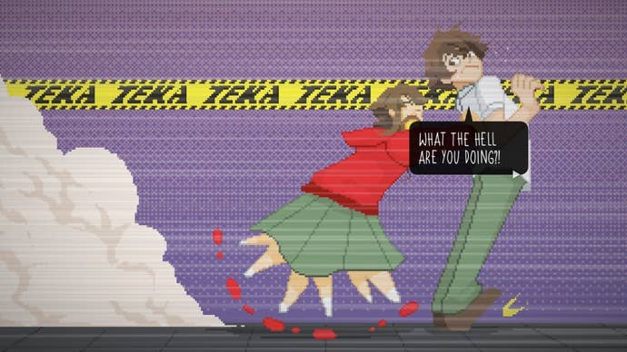 Cathy frantically pushes Mark in an anime-inspired cut in Until Then.