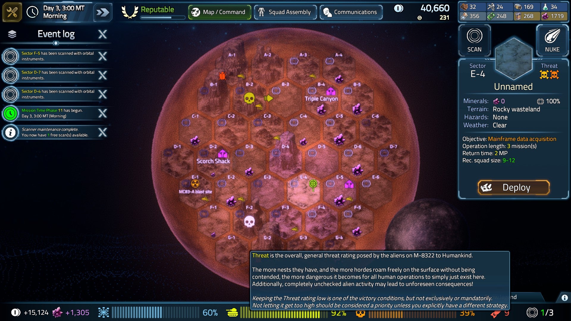 The grid-based planetary map in USC: Counterforce. - 6
