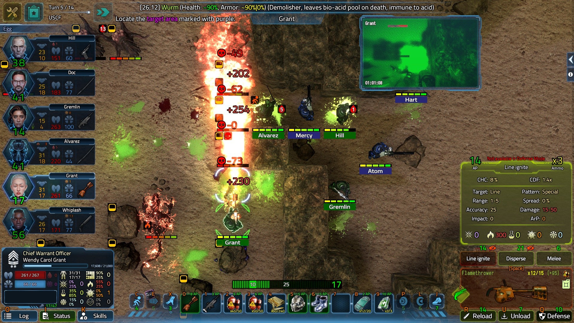 Blasting a conveniently lined-up group of aliens in USC: Counterforce. - 7