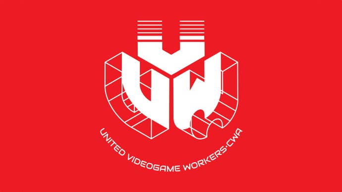 The UVW-CWA union logo in white on a bright red background.