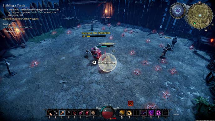 Fending off Grayson The Armorer in V Rising.