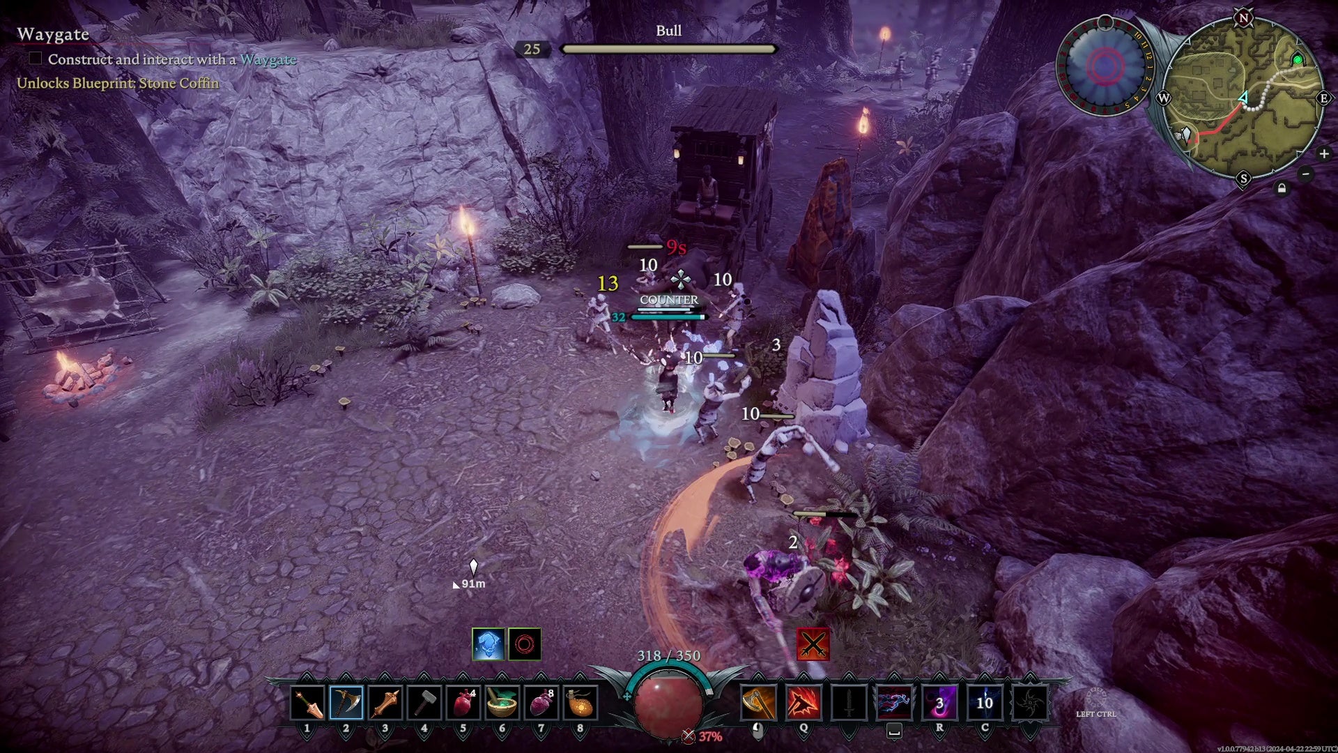 Fighting some bandits for their cargo in V Rising. - 3