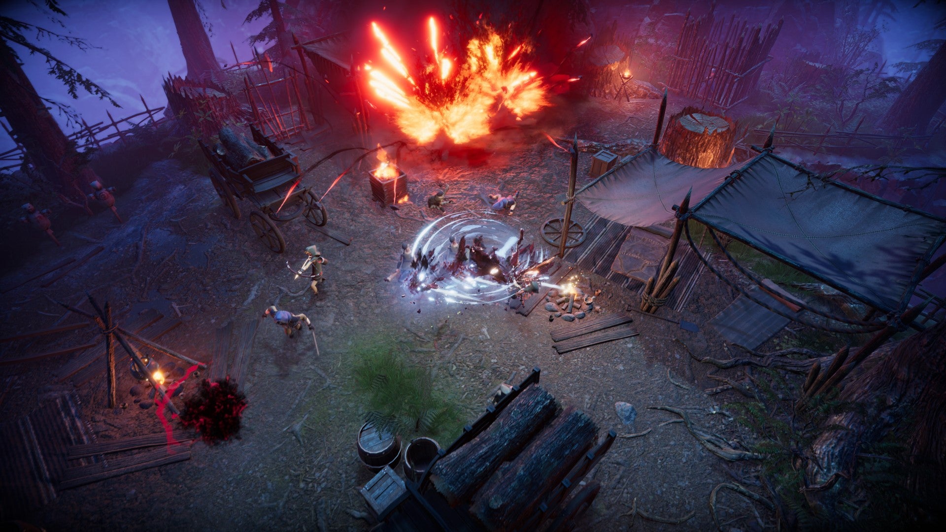 A vampire fends off bandits in V Rising. - 9