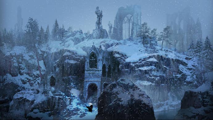 Concept art for a new ice zone in V Rising.