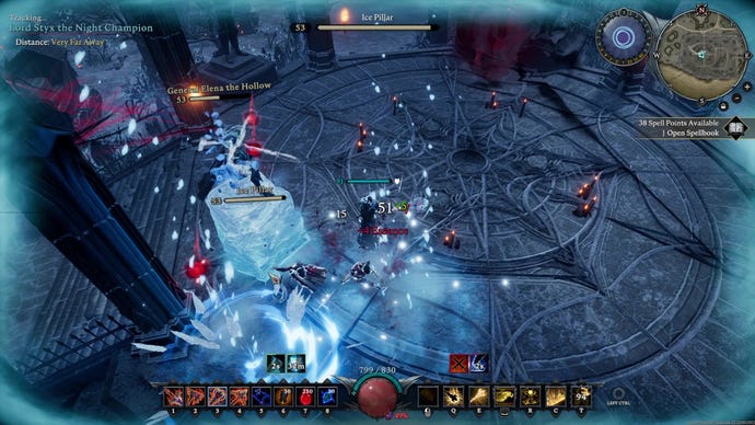 Fighting an icy boss for Stygian Shards in V Rising's 1.0 update.