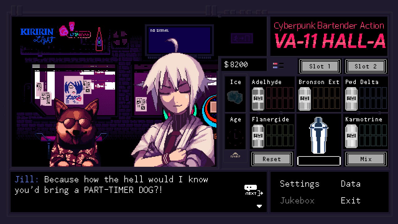 Jill speaking to the player at the bar in VA-11 Hall-A - 16