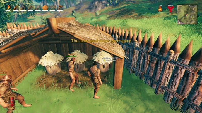 The gang make sure the bees have enough space.