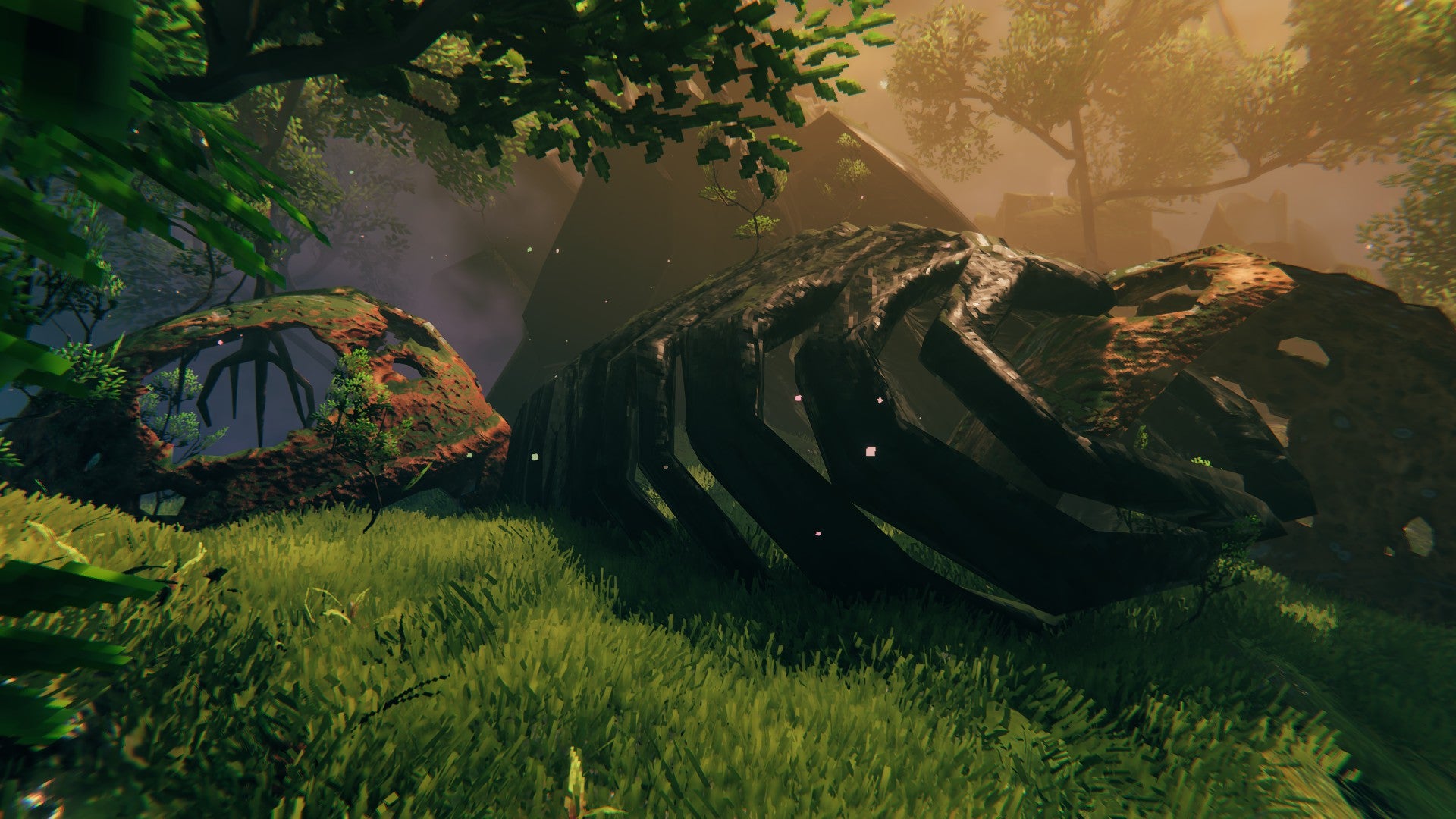 Valheim Mistlands update - unusual objects in a grassy biome