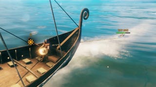 Valheim players are waterskiing with carts to transport items