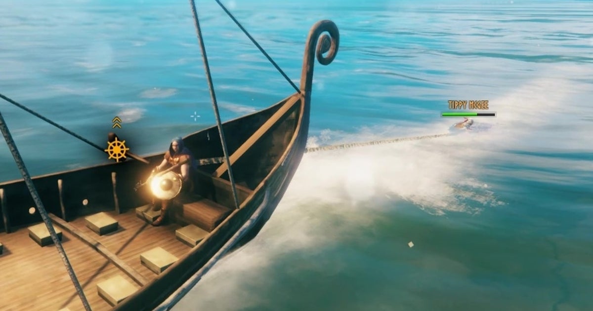 Valheim players are waterskiing with carts to transport items ...