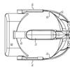 A top-down line drawing of a VR headset from a patent filing by Valve.