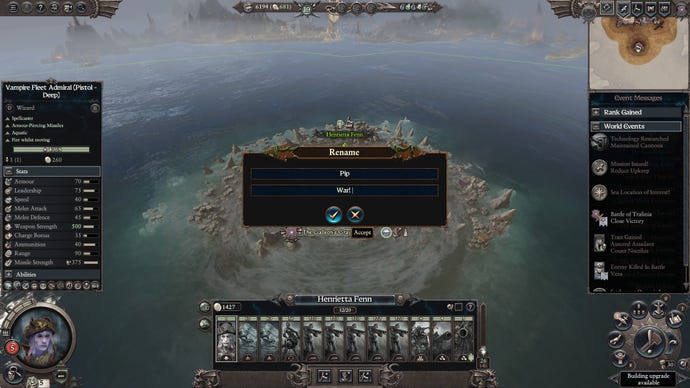 Renaming our admiral in Total War: Warhammer 3