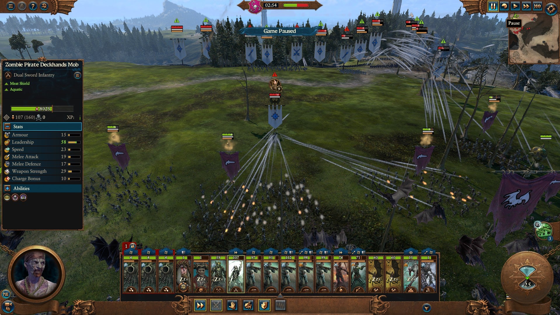 Vampirates fire on a lord from Total War: Warhammer 3 - 1