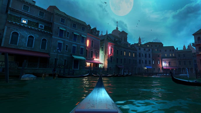 Arriving in Venice in a gondola in Vampire: The Masquerade - Justice